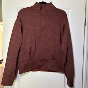 Athleta Altitude Polartec Half Zip Sweatshirt Burgundy